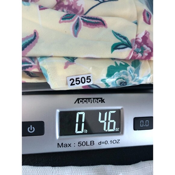 Denim & Co. Yellow Colorful Floral Peplum Sleeveless Blouse Size XL - Picture 8 of 8